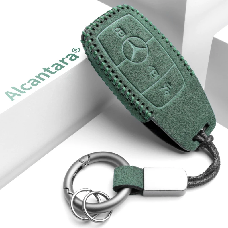 Роскошный Чехол для автомобильных ключей из Алькантары Mercedes Benz Серии E-class W205 W212 CLA GLB CLS AMG 2017 2018 2019 2020