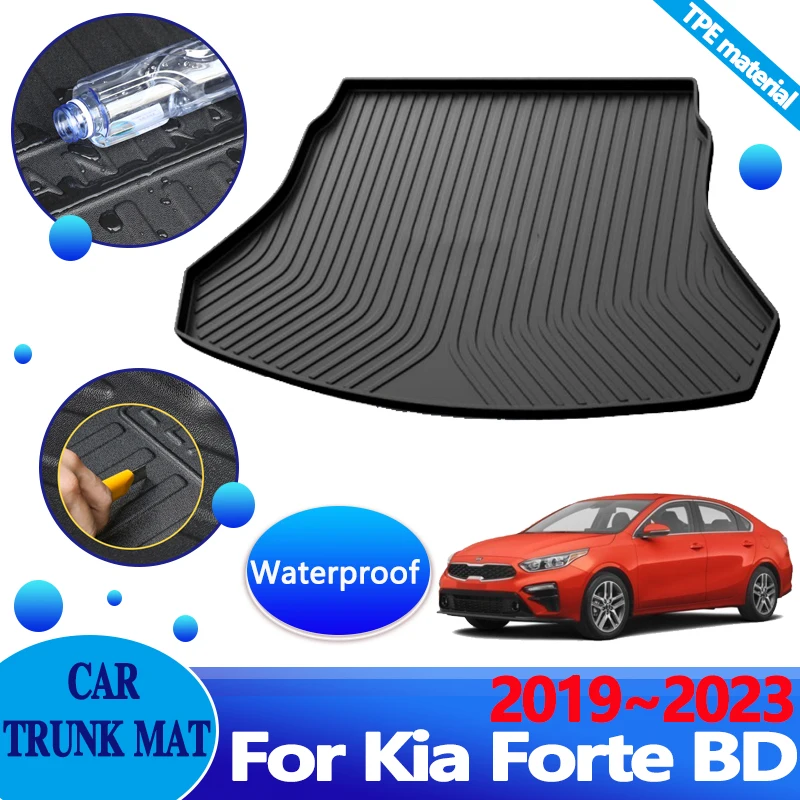 для Kia Forte BD Cerato K3 2019 ~ 2023 2022 Автомобильные Коврики для багажника С Защитой От царапин, Водонепроницаемый Защитный Коврик для Хранения, Аксессуары