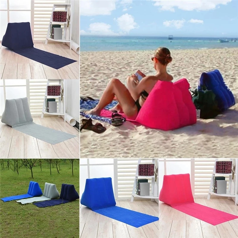 Надувной шезлонг, воздушный мягкий пляжный коврик, Портативная подушка для отдыха на спине, Складная подушка для сиденья, Коврик для пляжного отдыха