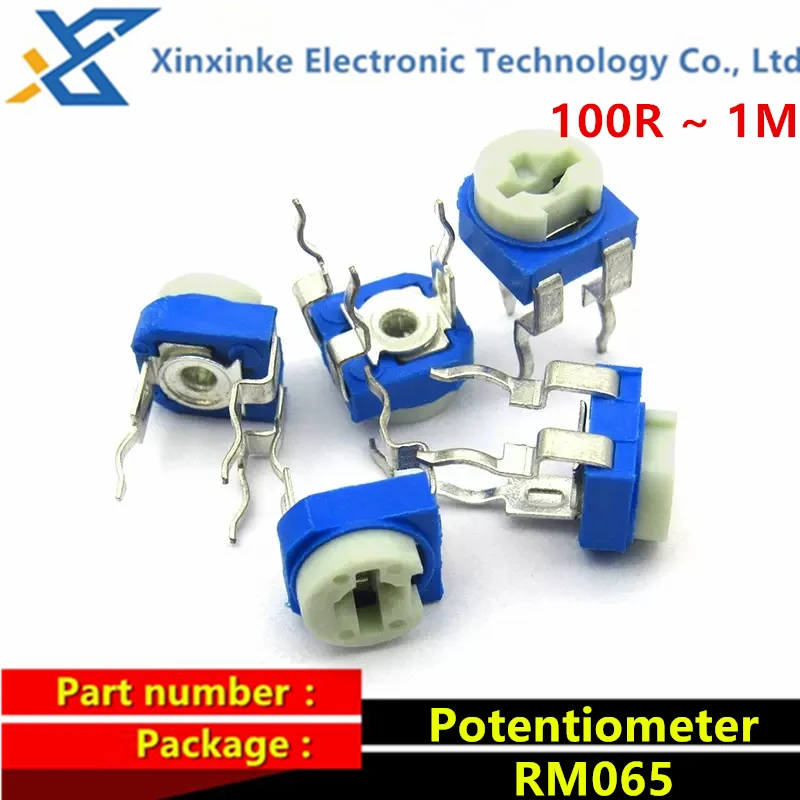 20ШТ Потенциометр для Триммера Trimpot с Переменным сопротивлением RM065 RM-065 100 200 500 1K 2K 5K 10K 20K 50K 100K 200K 500K 1 М Ом 101