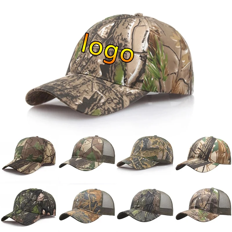 Новый охотничий джунгли камуфляж пользовательский логотип бейсболка для мужчин армия тактический регулируемый дальнобойщик шляпа открытый папа шапки
