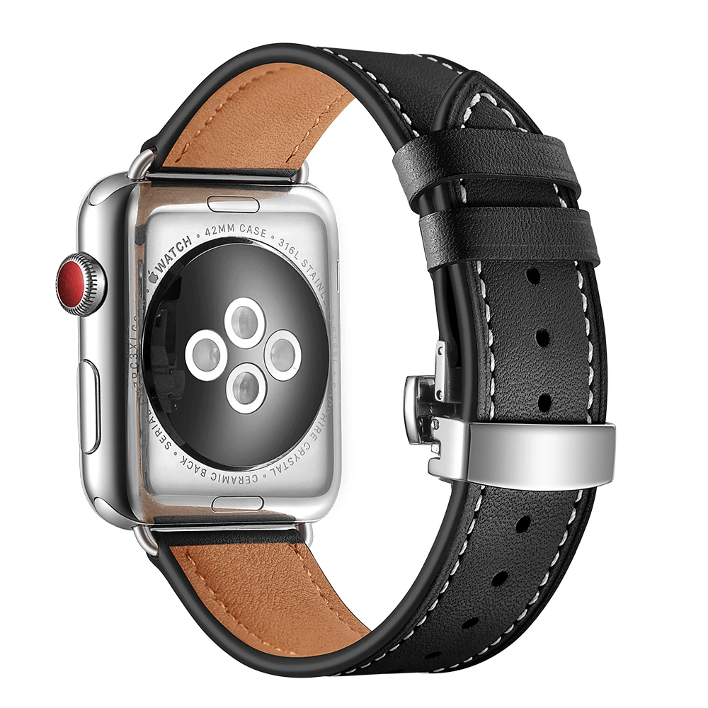 Браслет для Apple Watch 5 4 correa Кожаный ремешок для iwatch серии 3 38 мм ремешки на запястье 42 мм ремешок на запястье браслет