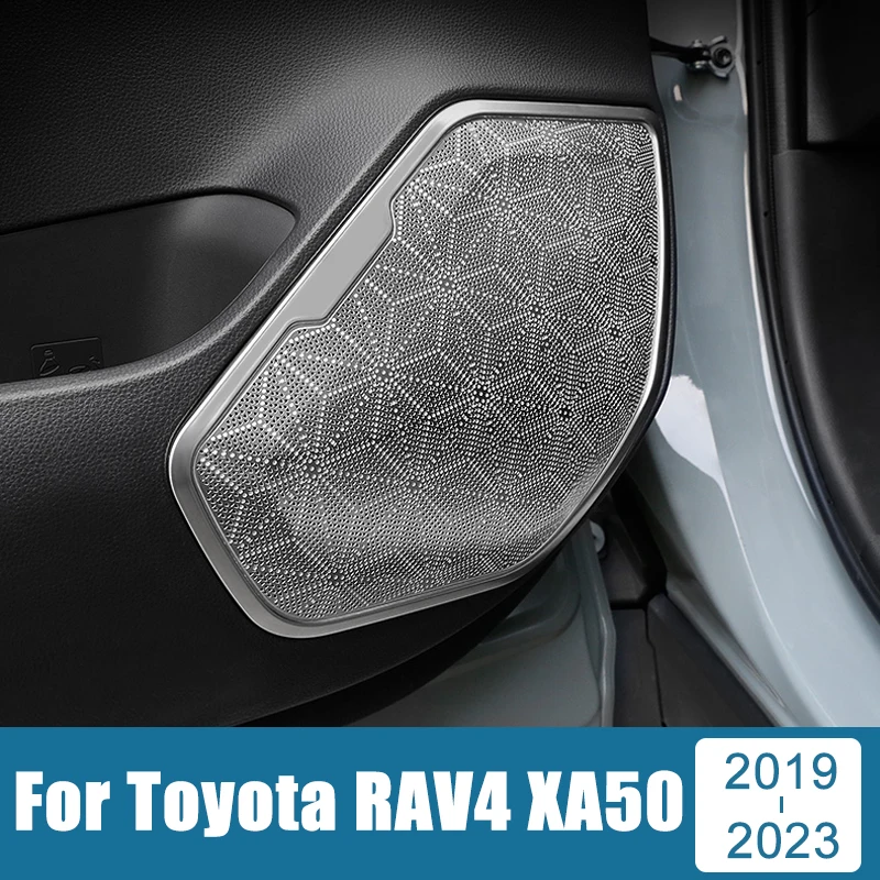 Для Toyota RAV4 XA50 2019-2021 2022 2023 Автомобильный Аудио Динамик Из Нержавеющей Стали, Накладка На Внутреннюю Дверь, Динамик, Стереозвук, Рамка, Чехол