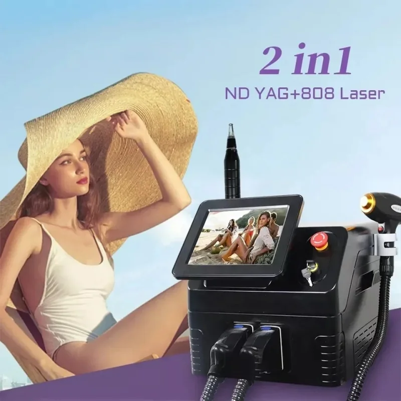 Диодный лазер 2 в 1 Пикосекундном лазерном эпиляторе для удаления татуировок и волос pico second laser epilator для женщин Изображение 3 