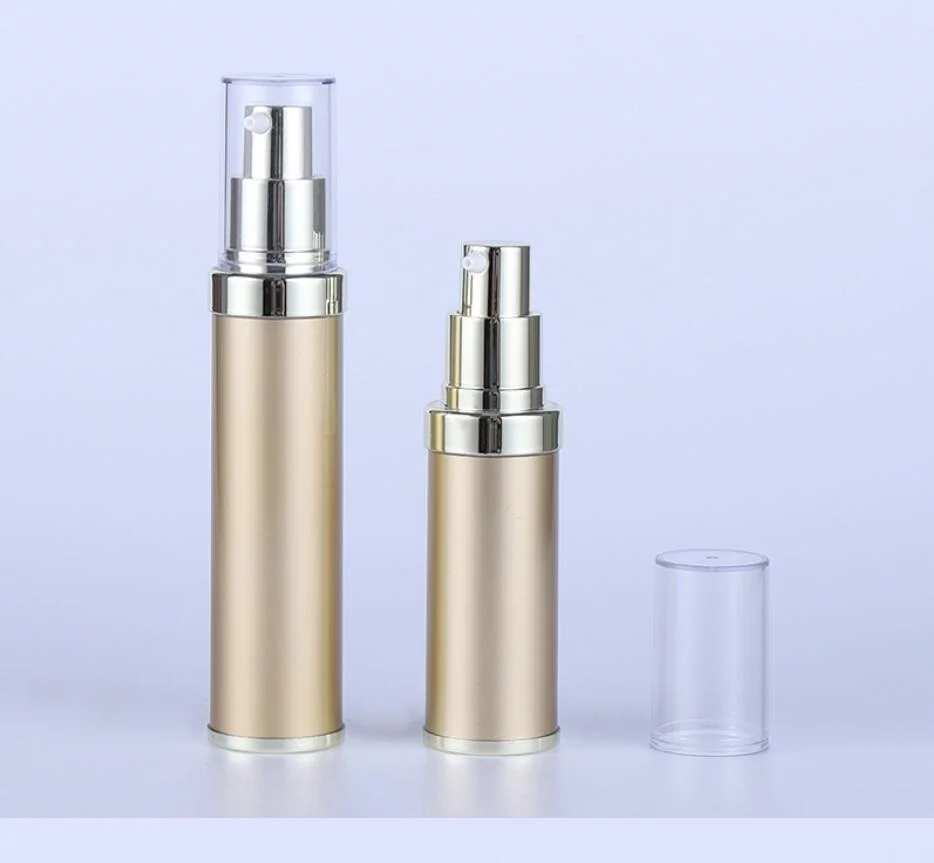 30 мл золотой безвоздушной пластиковой бутылки для лосьона с безвоздушным насосом можно использовать для косметического распылителя или косметической упаковки