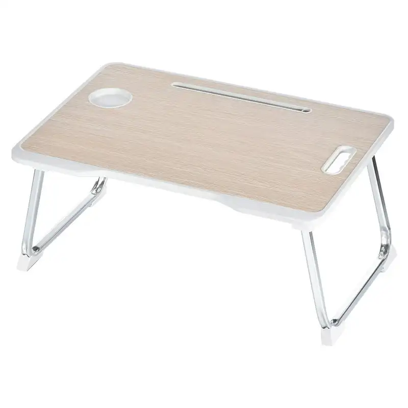 Складной Стол для ноутбука с Подставкой для ноутбука и подстаканником из Желтого Дуба