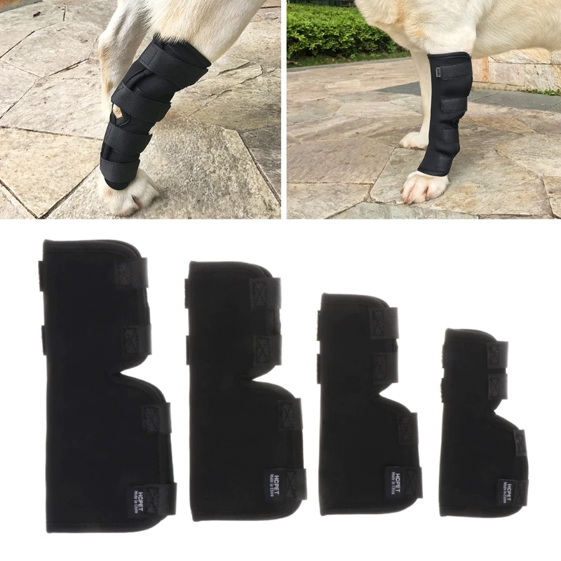 1 Пара Бандажей для скакательных суставов задней ноги Собаки, обертывание для собак, защищает от заживления ран и растяжений, Поддержка при травмах растяжений S/для M/L/XL Изображение 5 