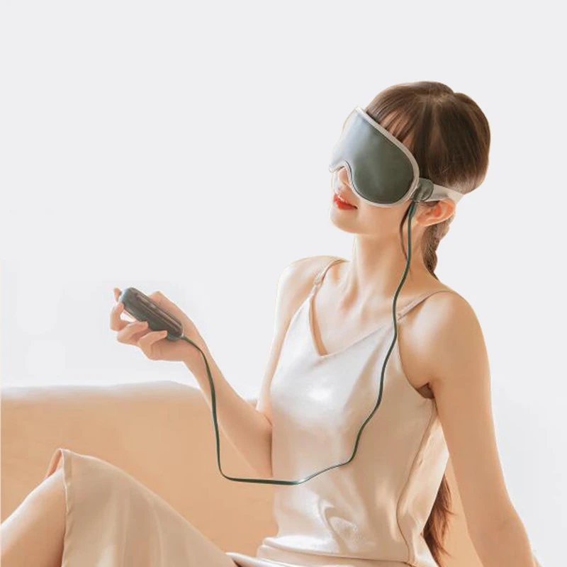 Умный вибрационный массажер для глаз, USB-маска для глаз с подогревом, Теплый пар, Сухая нагревающаяся маска для глаз, Защита от темных кругов, Снятие усталости, Сон, путешествия