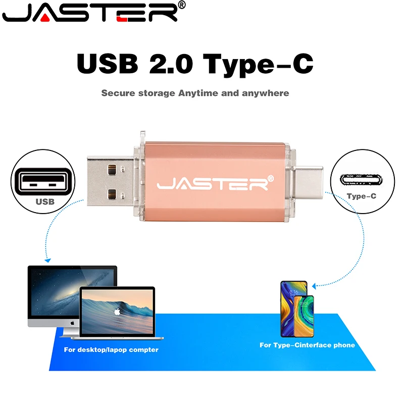 JASTER Новый Супер Мини TypeC 2.0 USB флэш-накопитель Продвижение 4 ГБ 8 ГБ 16 ГБ 32 ГБ 64 ГБ 128 ГБ Оптовая Продажа U Диск Металлический 1 шт.