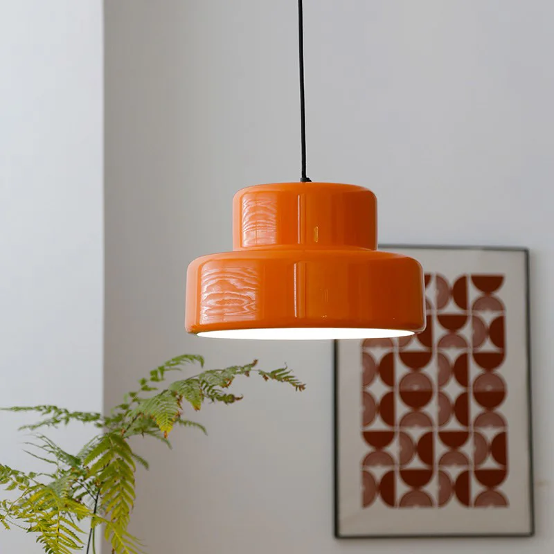 Винтажные оранжевые люстры Bauhaus, Средневековый ресторан, светодиодный потолочный светильник, Украшение спальни в скандинавском стиле в стиле Ретро, Подвесные светильники для кабинета