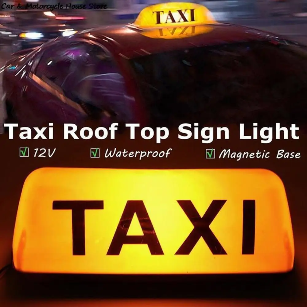 Новый Универсальный фонарь Taxilight Желтый/белый Базовый Автомобильный знак, лампа на крыше, Высококачественный Светильник для такси, Свет для внутренней вывески, клей 12 В