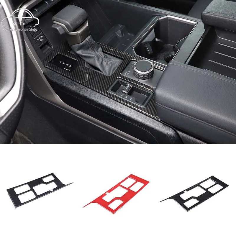 Для Toyota Tundra Sequoia 2022 2023 ABS Углеродное волокно Автомобильная Центральная панель Переключения передач Декоративная наклейка Аксессуары для интерьера автомобиля