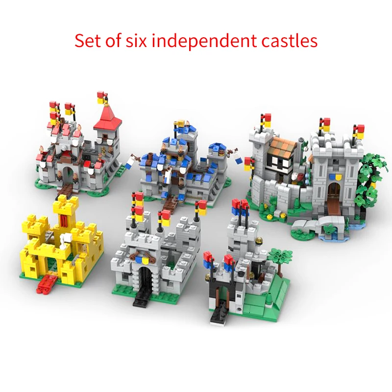 MOC Мини Средневековый замок Коллекционная модель Строительные блоки Высокотехнологичные кирпичи DIY Игрушки для творческой сборки для детей Подарки