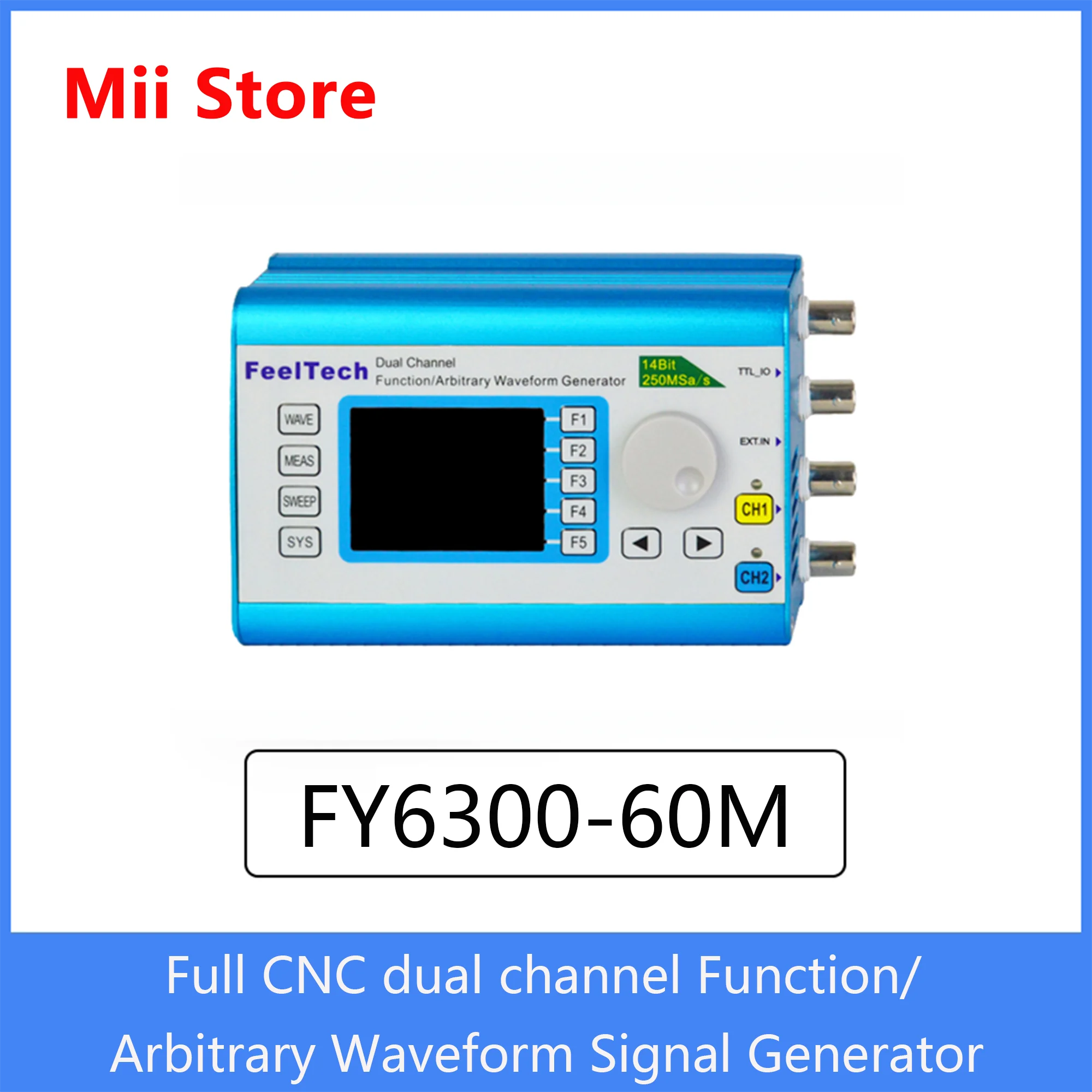 Генератор сигналов FY6300 60 МГц Генератор частоты синусоидальной частоты Генератор сигналов Функция Генератор формы волны