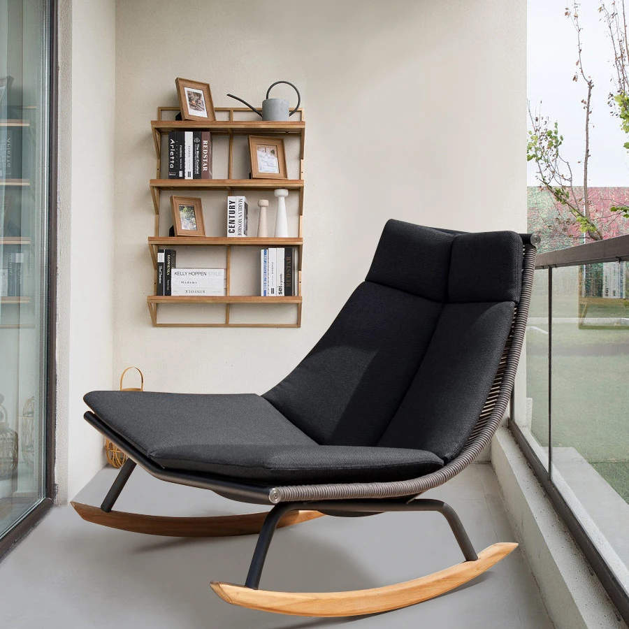 Индивидуальное скандинавское уличное кресло-качалка, мебель из ротанга, кресло для отдыха, диван для взрослых, балконный диван, роскошное кресло-качалка