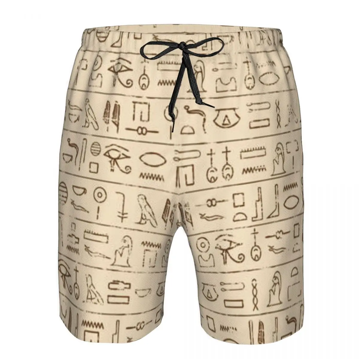 Мужские пляжные короткие шорты для плавания с египетскими иероглифами, спортивные шорты для серфинга, купальники