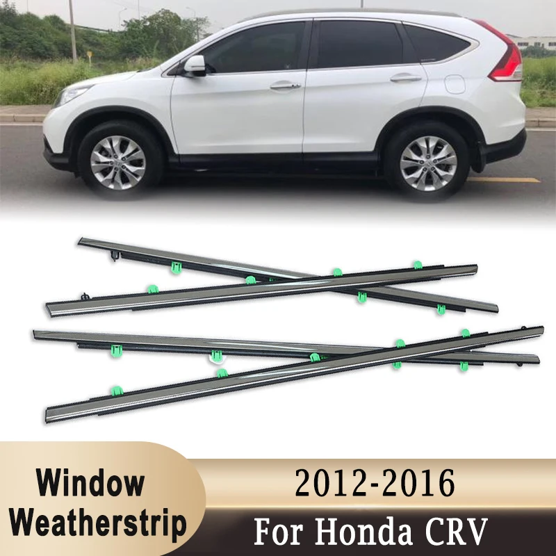 Для Honda CRV 2012-2016 4 шт. Наружные уплотнители для окон, черная или хромированная отделка дверного Молдинга, уплотнительные ремни для наружного оконного стекла