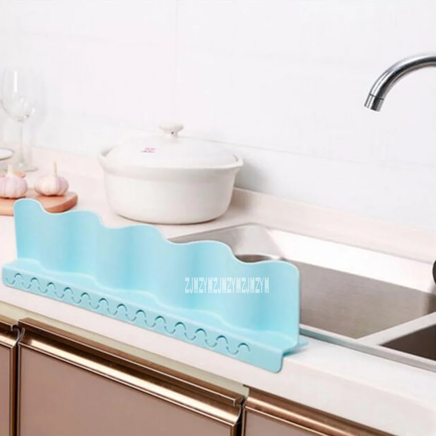 Nowy ASK576 Home Kitchen Sink Splash Water Board mycie wodoodporny ochraniacz narzędzia z przyssawkami zlew woda pra (12*49cm)