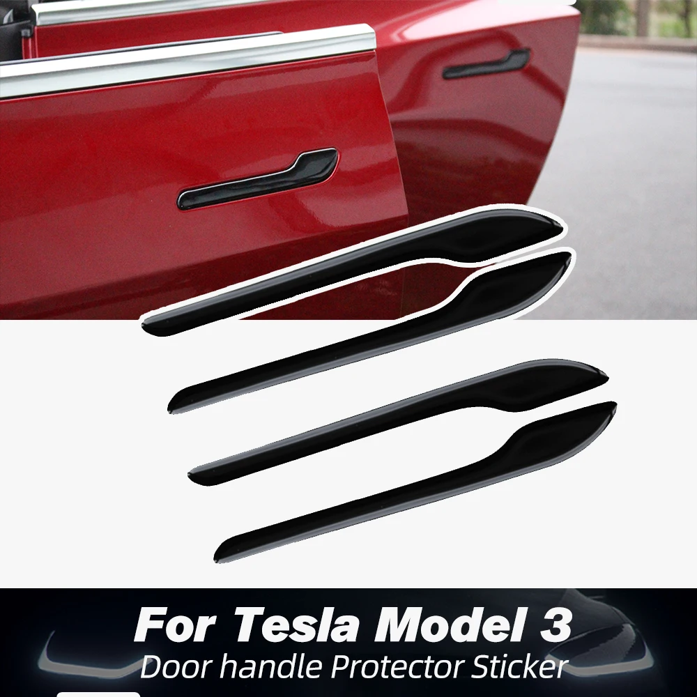 Для Tesla Модель 3 2021 Автомобильные Аксессуары Новая Дверная Ручка Оберточная Крышка Из Углеродного Волокна ABS Защитная Наклейка Model3 Model Y Three