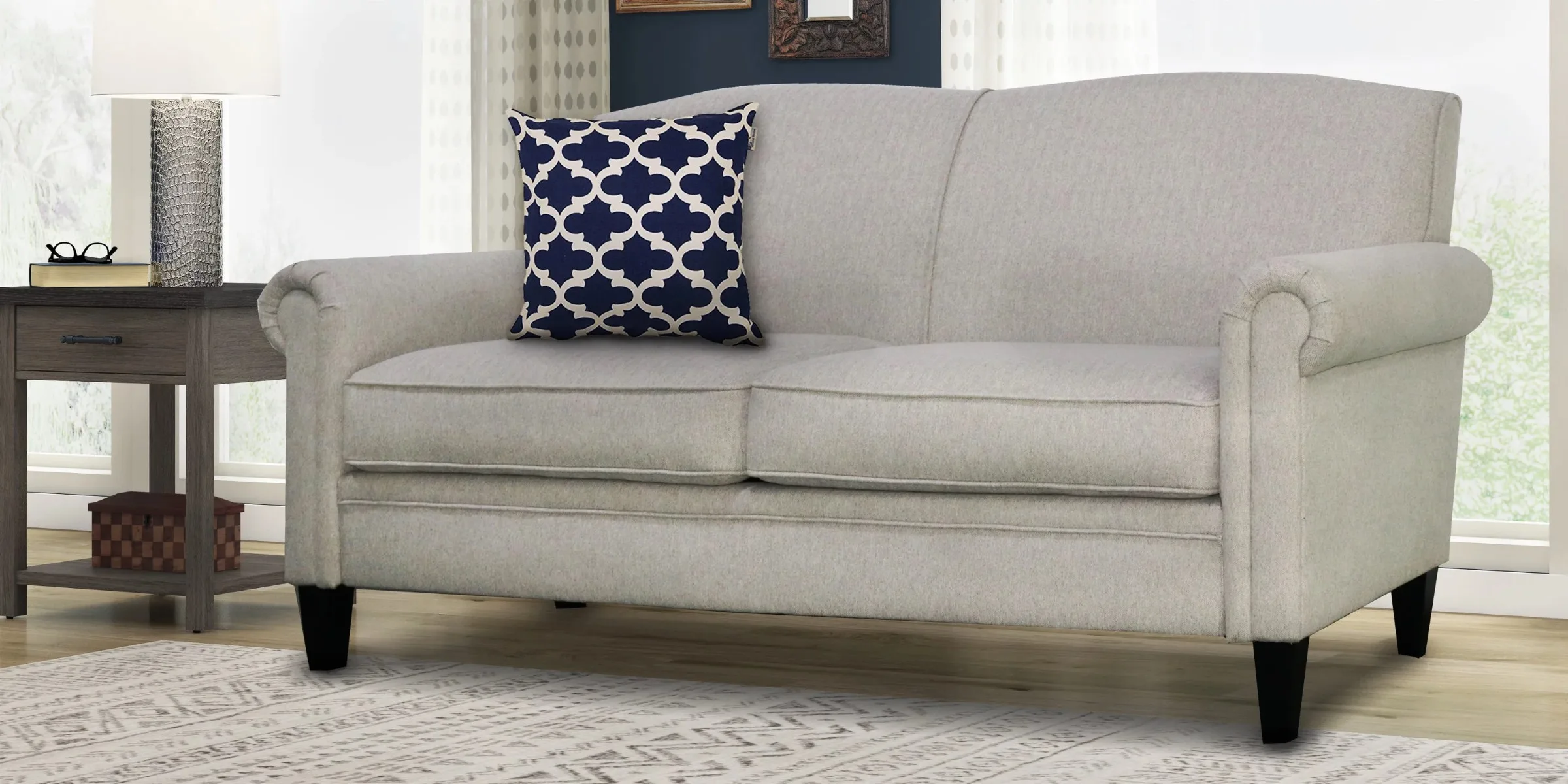 72-дюймовый мягкий диван с подлокотниками серого цвета