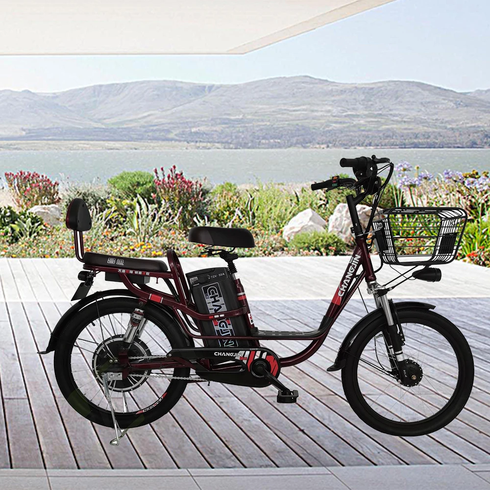 22-дюймовые электрические велосипеды Велосипед с электроприводом Литиевая батарея 350 Вт бесщеточный двигатель Запуск в один клик Ультра износостойкие шины Изображение 2 