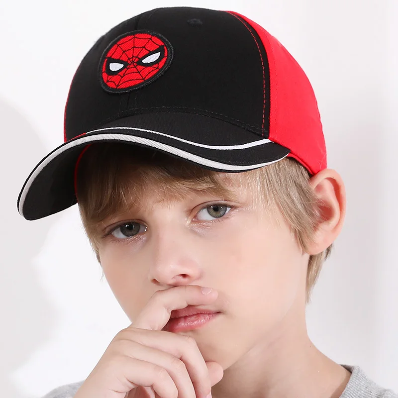 2021 Новая Детская Шляпа Disney, Тонкая бейсболка с Человеком-пауком Для мальчиков, Модная Повседневная бейсболка с героями мультфильмов, Весенне-летняя Регулируемая Шляпа От Солнца Изображение 2 