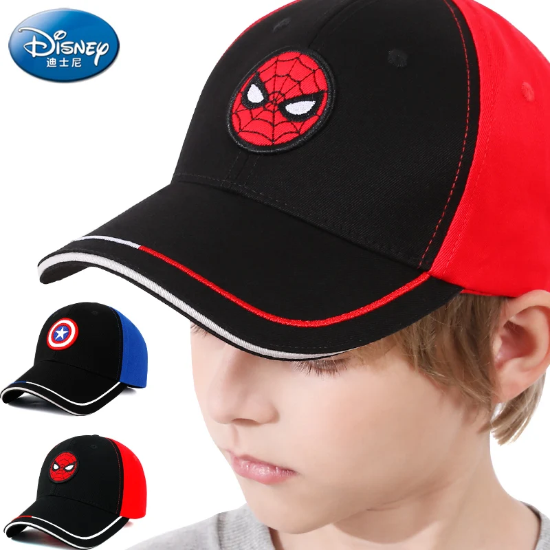 2021 Новая Детская Шляпа Disney, Тонкая бейсболка с Человеком-пауком Для мальчиков, Модная Повседневная бейсболка с героями мультфильмов, Весенне-летняя Регулируемая Шляпа От Солнца Изображение 3 