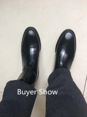 Зимние Ботильоны с высоким берцем из натуральной кожи, Модные мужские черные ботинки 
