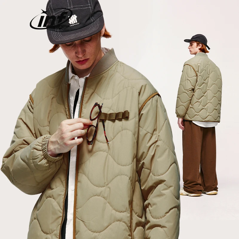 НАДУВНАЯ Легкая куртка с хлопковой подкладкой Унисекс Осеннее Модное японское бейсбольное пальто Мужское пальто