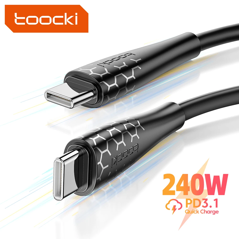 Toocki240 Вт USB C-кабель Type C Для Xiaomi 13 12 PD 3,1 Кабель для Быстрой Зарядки Зарядного устройства Type-C Кабель Для Samsung S23 Poco