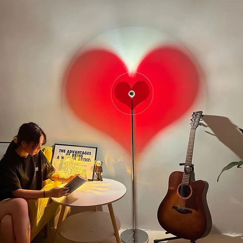 Светодиодный настольный светильник, Светодиодный проектор в форме сердца, Ночник, Гостиная, Бар, Кафе, Фоновый Декор стен, Освещение Спальни