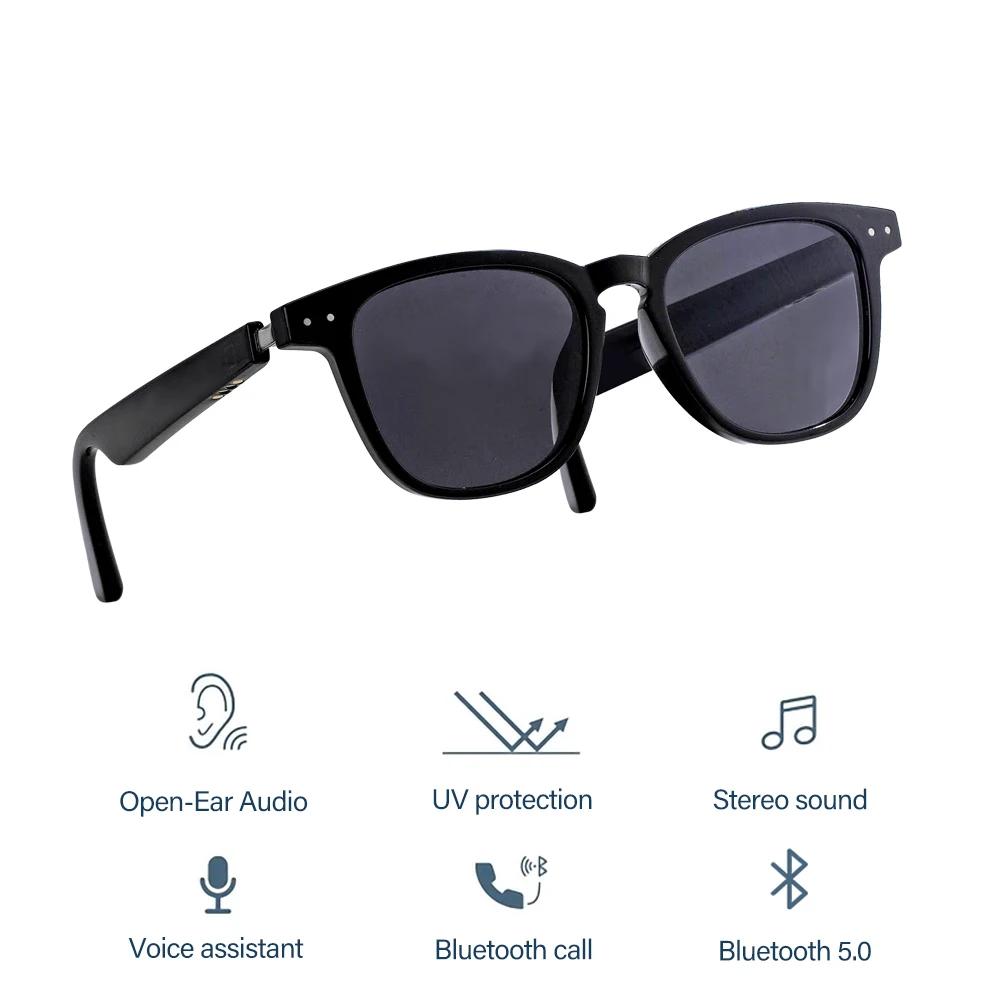 Умные очки Наушники с костной проводимостью Очки с динамиком Беспроводные Умные Аудио наушники TWS носимые устройства Солнцезащитные очки наушники