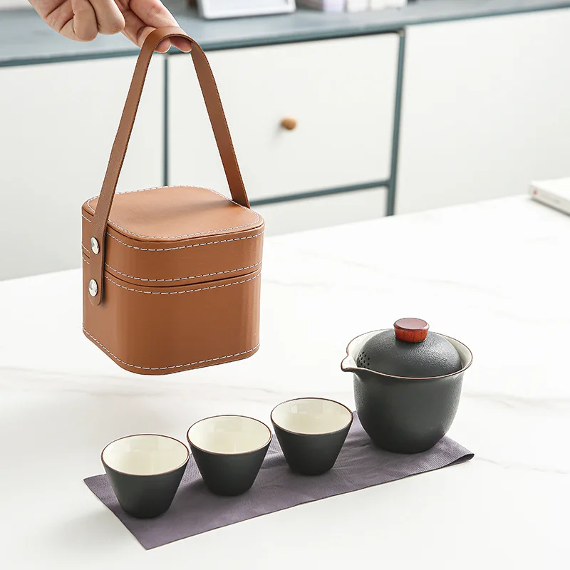 Чайный набор для путешествий, Небольшой набор для походного чая, Креативный керамический подарок-компаньон, Новый подарок Изображение 1 