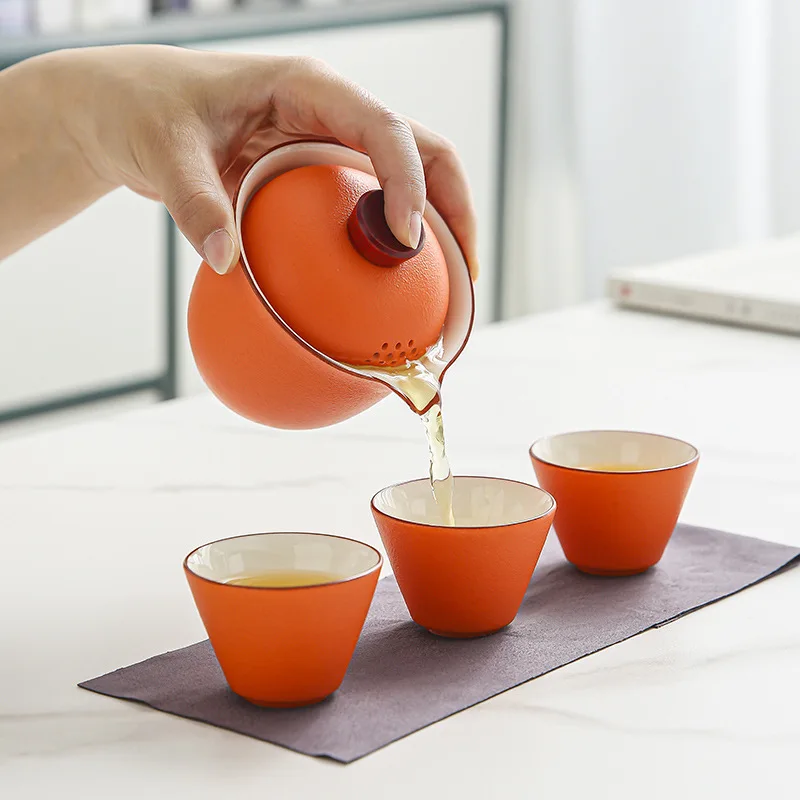 Чайный набор для путешествий, Небольшой набор для походного чая, Креативный керамический подарок-компаньон, Новый подарок Изображение 2 