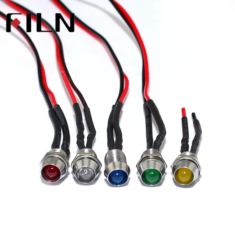 держатель лампы filn 6 мм 3 В 5 В 6 В 12 В 24 В мини светодиодный индикатор с кабелем длиной 20 см