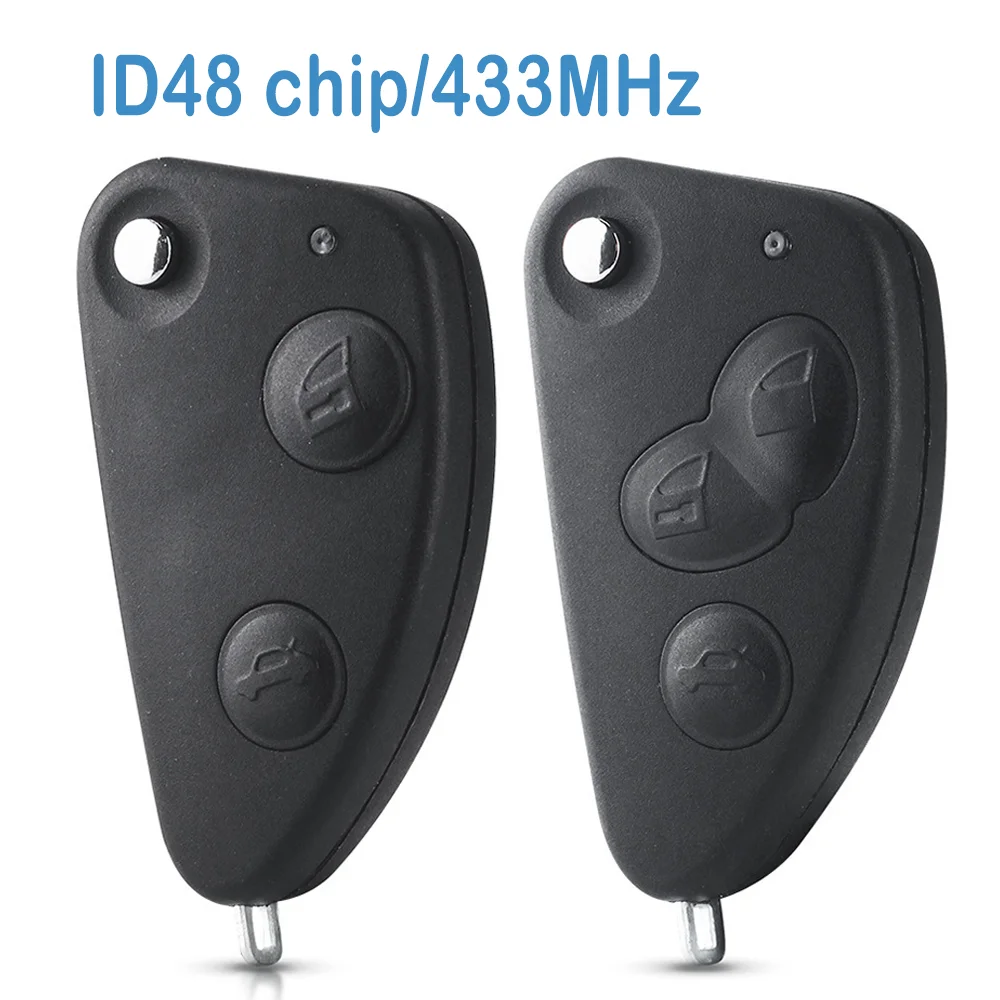 2/3 Кнопки автоматического Интеллектуального пульта дистанционного управления ID48 с чипом 433 МГц заменяют откидной автомобильный ключ для Alfa Romeo 147 156 166 GT