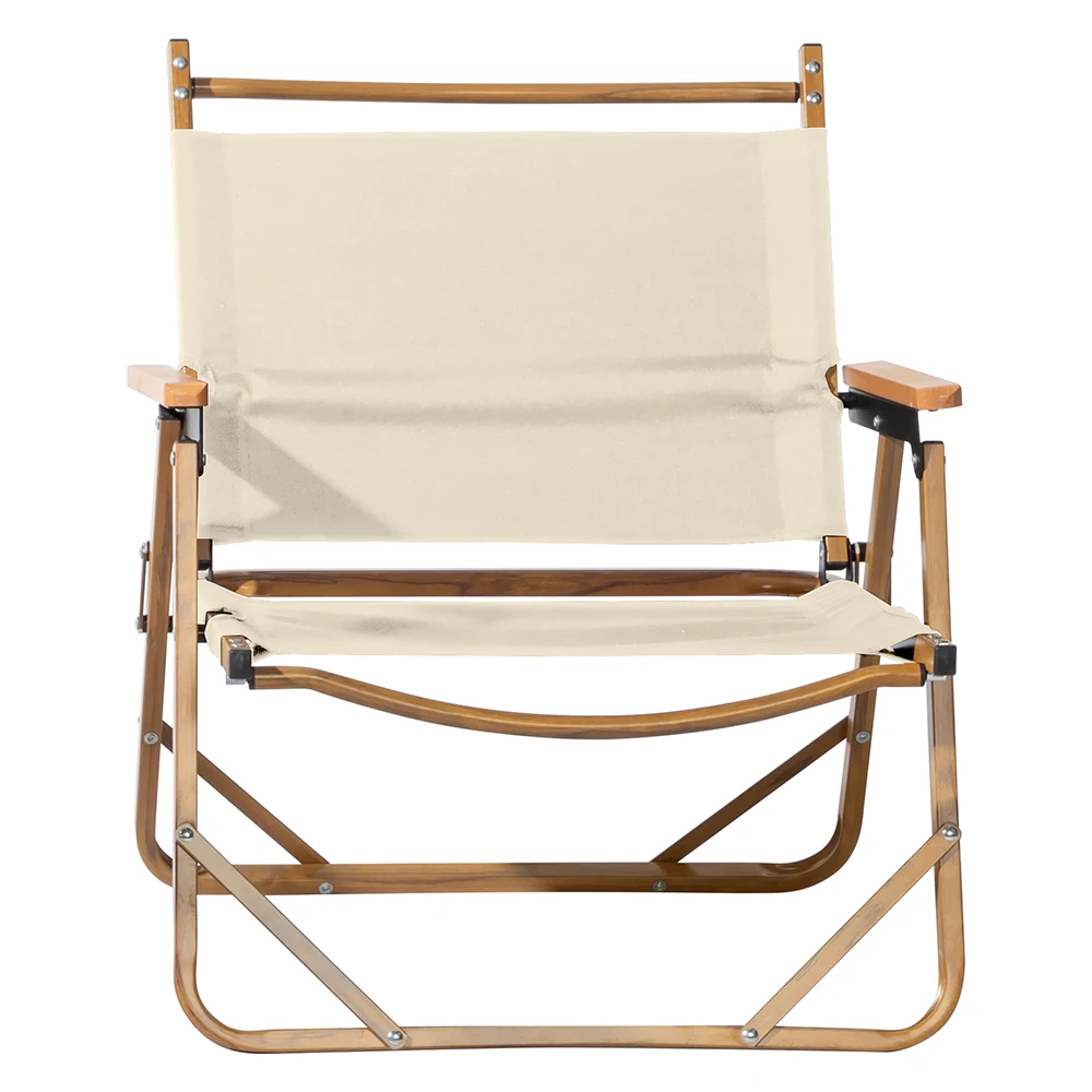 Походный стул цвета хаки с имитацией древесины, алюминиевая рама и прочная ткань Оксфорд Изображение 1 