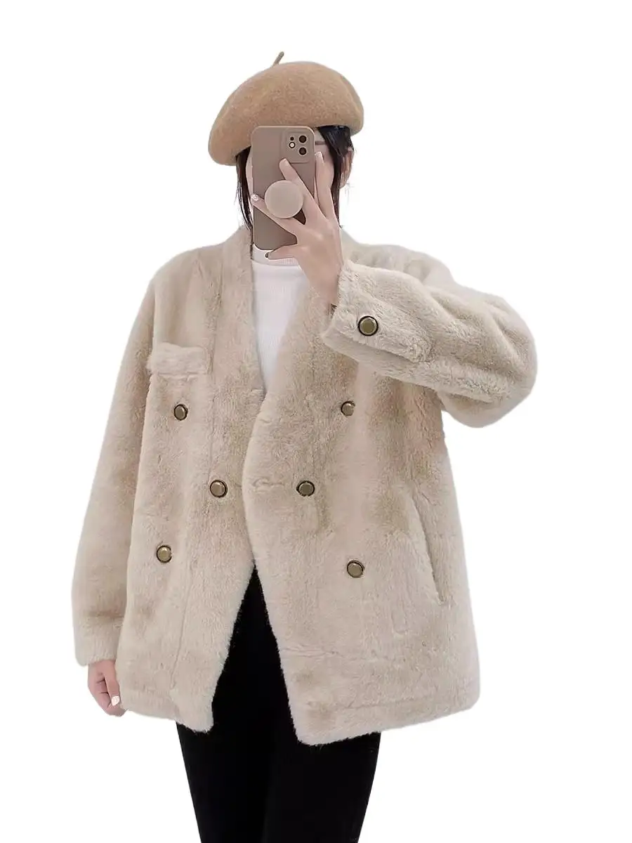 Женская одежда 2023 года, пальто из искусственного меха норки, новинка зимы