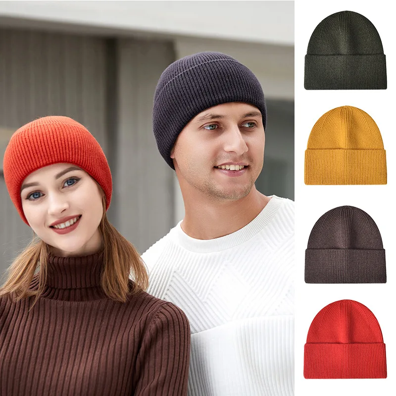 Мужская мода, простой дизайн, вязаный пуловер, шапка, Женская пара, Спорт на открытом воздухе, Универсальная дорожная Теплая Походная Лыжная шерстяная шапка Изображение 0 
