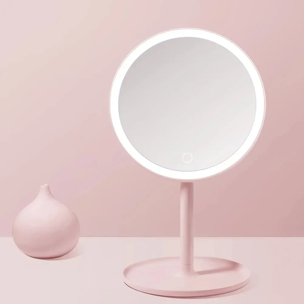 DOCO HD Зеркало для макияжа, Одностороннее Круглое Зеркало дневного света, USB-зарядка, сенсорный экран с регулируемой яркостью, подарок для девочки